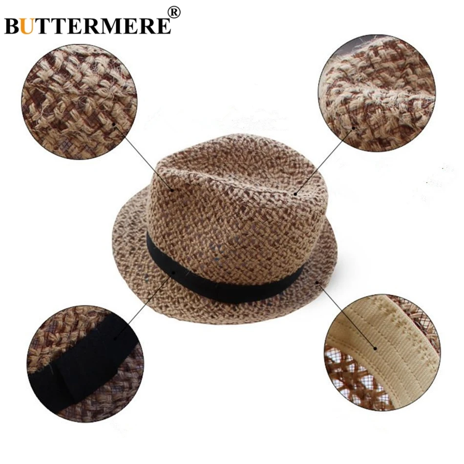 Соломенная шляпа BUTTERMERE Женская Солнцезащитная шапка женская льняная Панама в