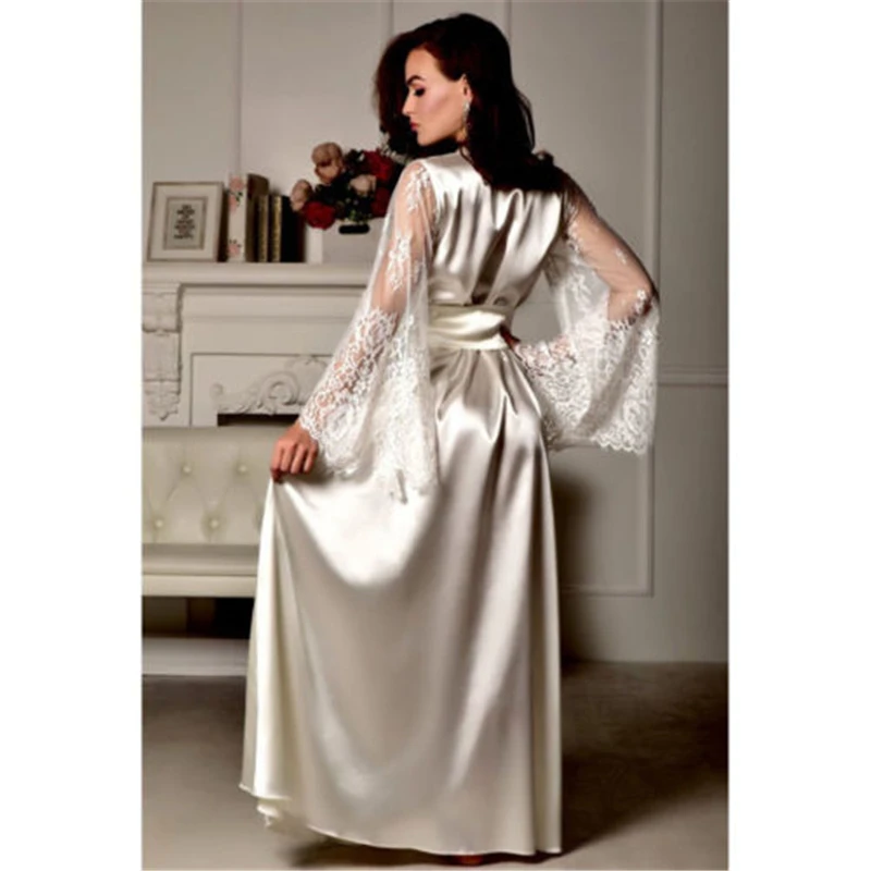 Женское нижнее белье Meihuida шелковый халат ночная рубашка сорочка пижама с