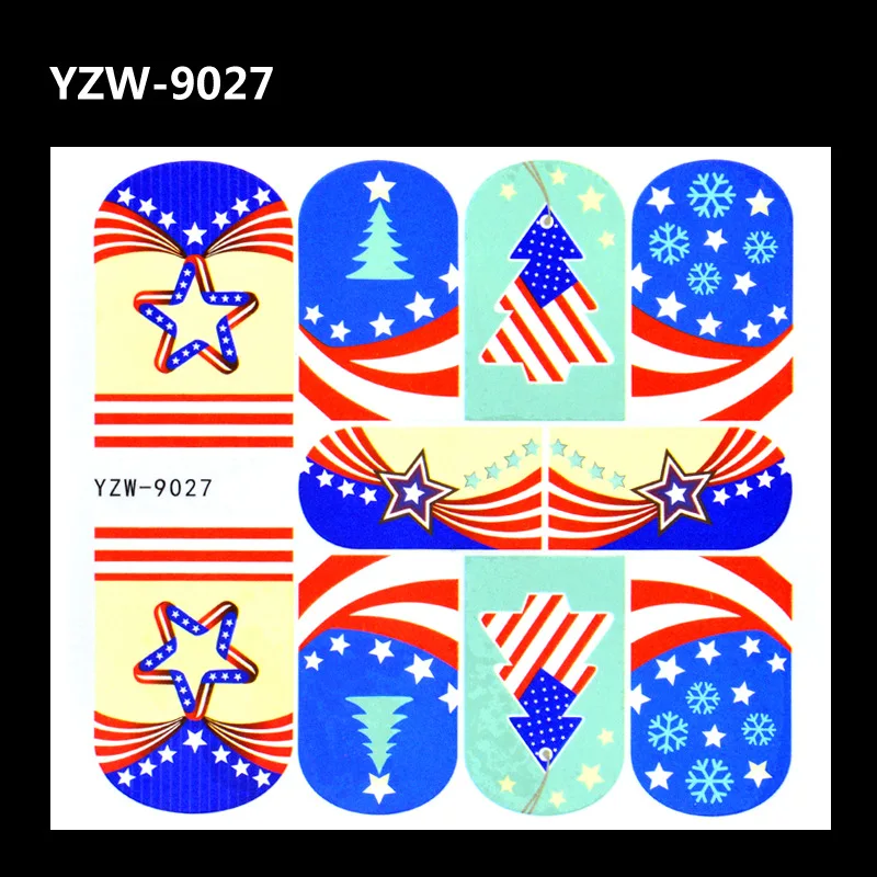 

1 шт. модные рождественские наклейки для ногтевого дизайна «сделай сам», переводные наклейки для ногтей, полностью обертывают цветы/кошку/л...