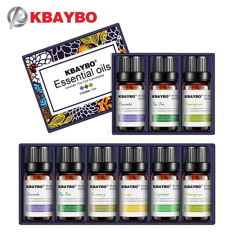 KBAYBO эфирные масла для ароматерапии диффузоры лаванды чайного дерева Лемонграсс чайного дерева розмарин масло апельсина