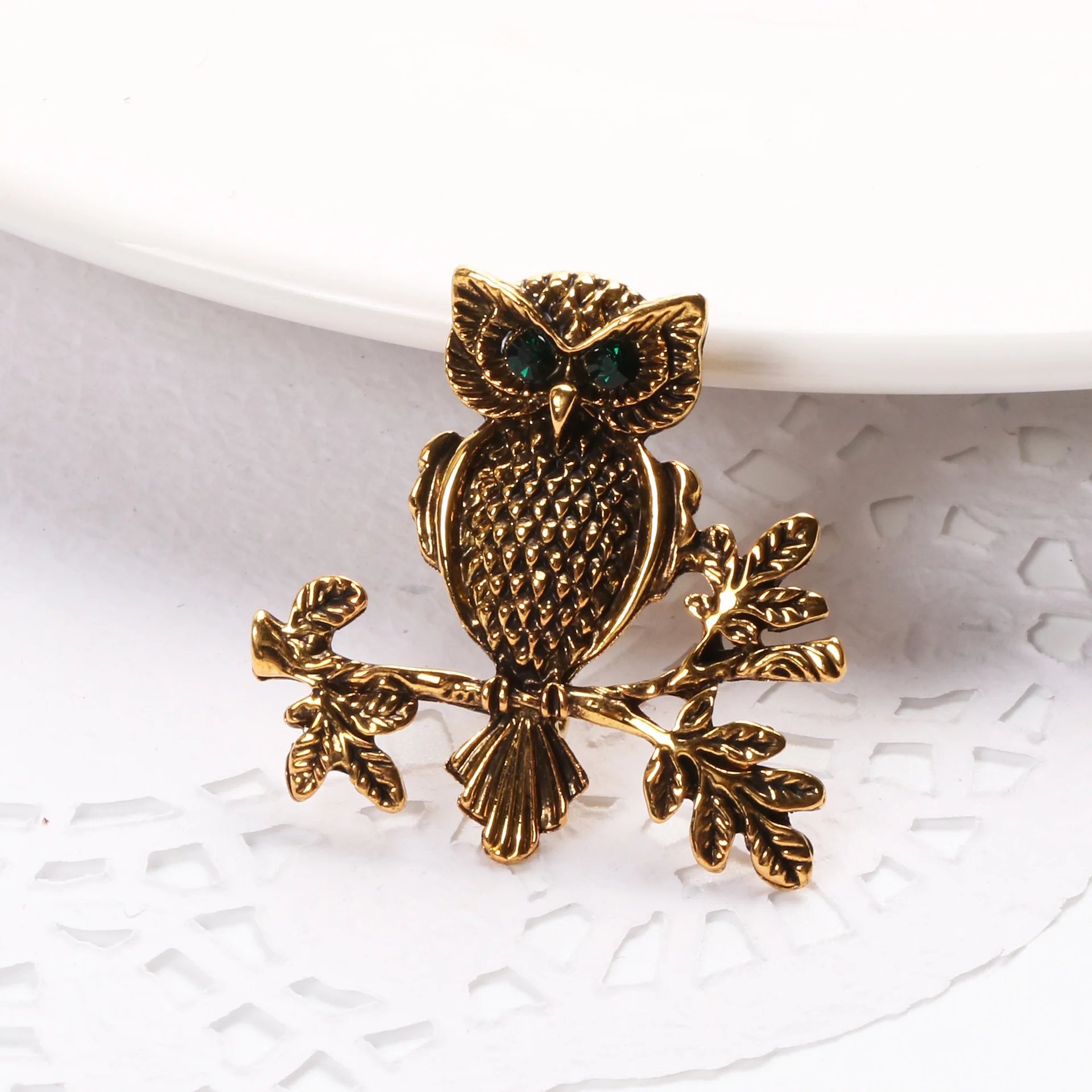 Vintage Zinc Alloy Rhinestone Animal Brooche Pins Owls Brooches for Women Men Badges Hat Scarf Buckle Jewelry Accessories | Украшения и