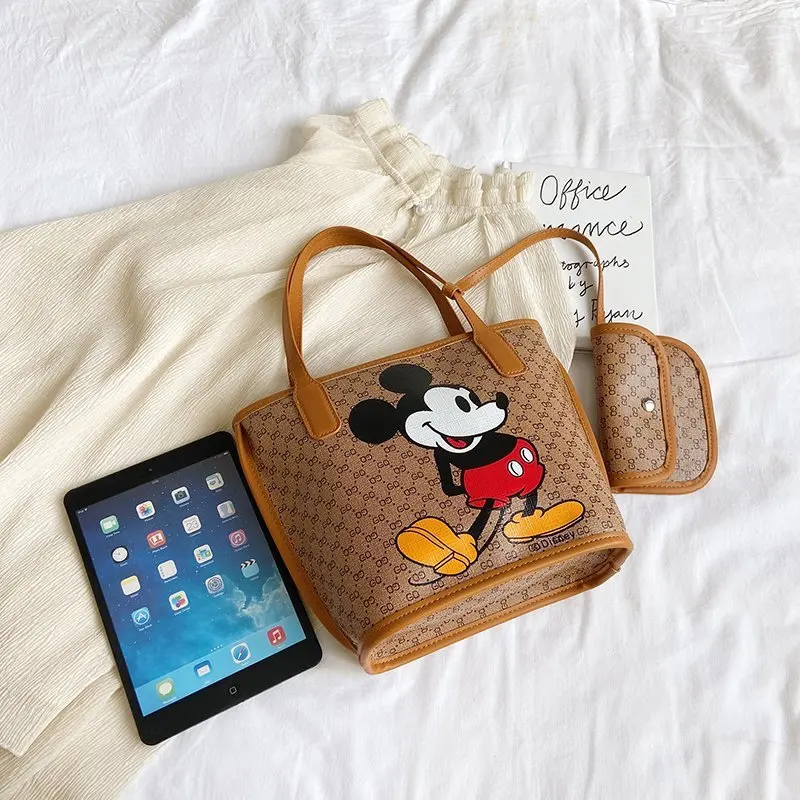 

2021 Disney New Bags Mickey Minnie Fashion Trendy Handbags Ladies Casual Shopping Bag Cartoon Pu Bag Ladies Chain Bag