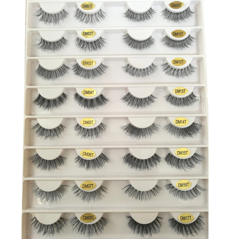 Накладные ресницы ручной работы 1 пара 3D норковые мягкие прозрачные высокое