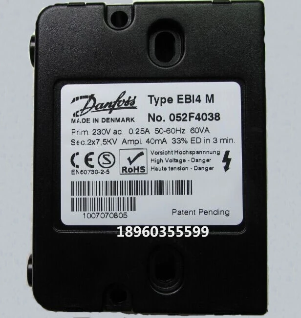 DANFOSS Danfoss 1*15/1*12 кВ трансформатор зажигания аксессуары для аппаратов сгорания EBI