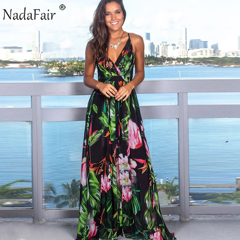 Платье Макси женское длинное с открытой спиной и V образным вырезом|Женские