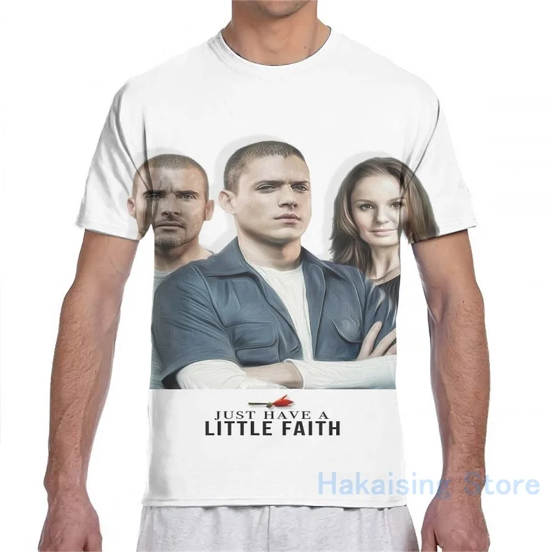 Футболка с принтом побег из тюрьмы для мужчин и женщин модный топ коротким