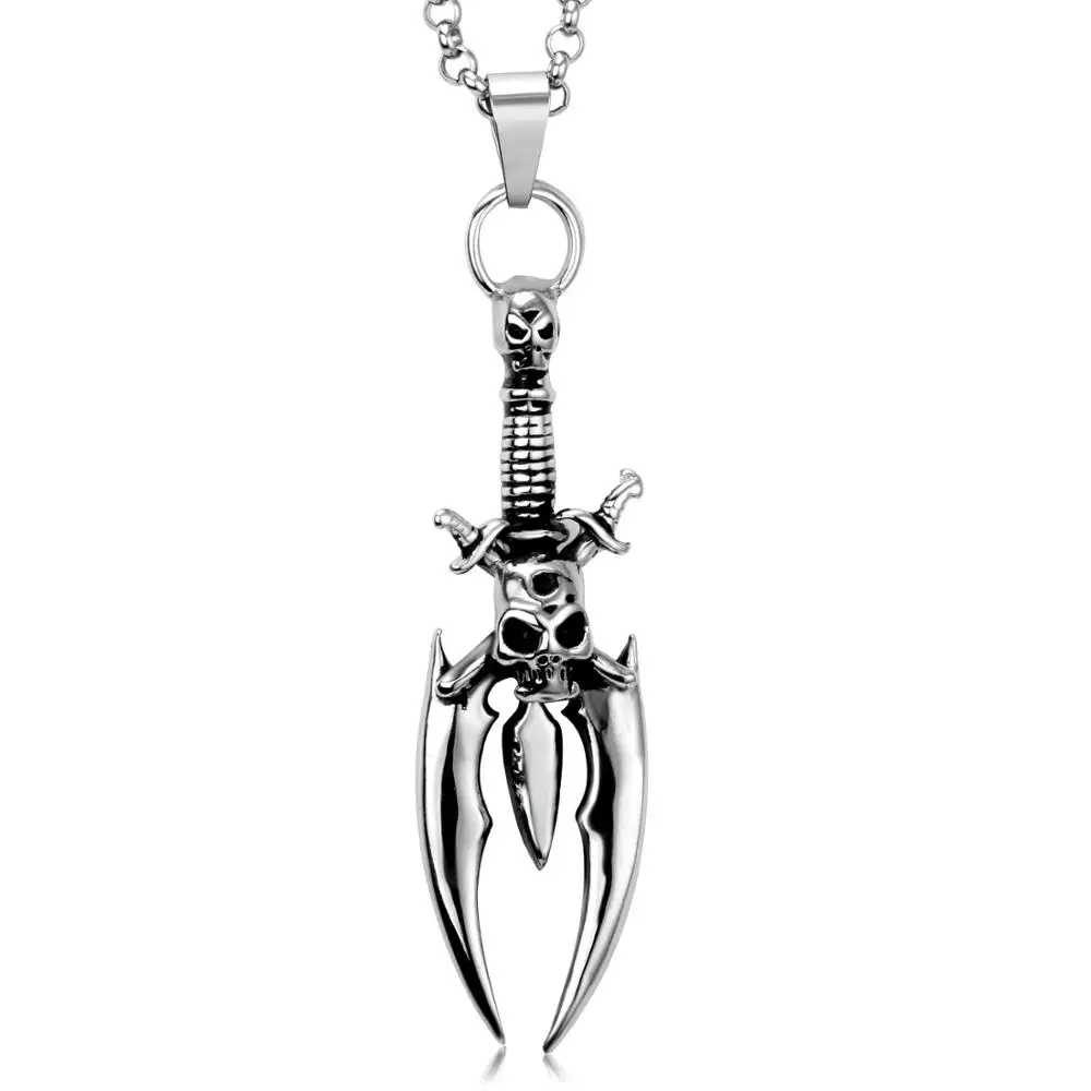LUXUKISSKIDS ожерелье черепа панк колье рок из нержавеющей стали для украшений ручной