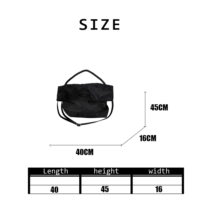 

2020 New Autumn Winter Fashion Large Capacity Tote Bag Simple Solid Nylon Versatile Travel Handbag Casual Durable Shoulder Bag