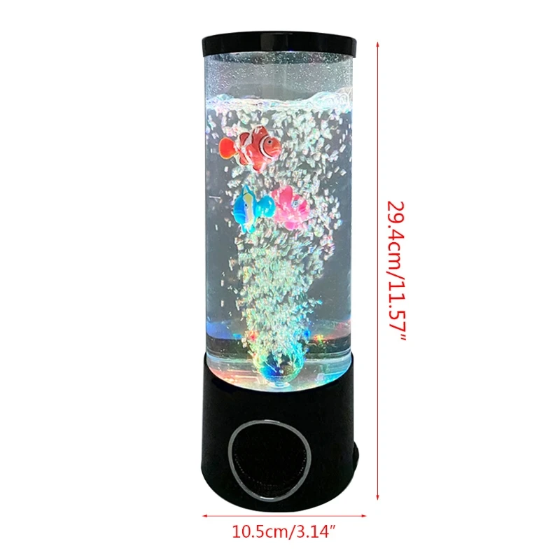 

Artificial Mini Aquarium Lamp Multi Color LED Swimming Fish Tank with Bubbles 85DB