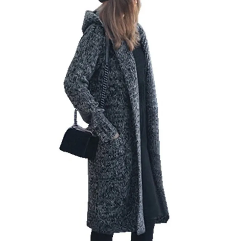 Long Cardigan Women Ladies 2020 Fall Fashion Knit Sweater Large Coat Casual Black Jacket Winter Sweaters |