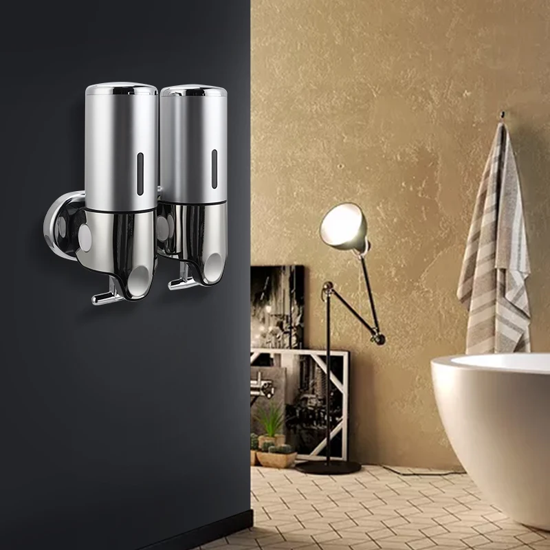 

Liquid Soap Dispenser Wall Mounted Shower Gel Dispensers Shampoo Container Pump Double Hand Bathroom Soap Bottle Kitchen Tools