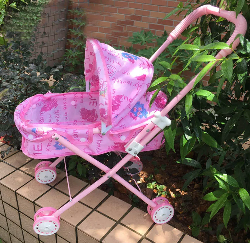 Детская кукла коляска игрушечная тележка мини усиленная железная большая с