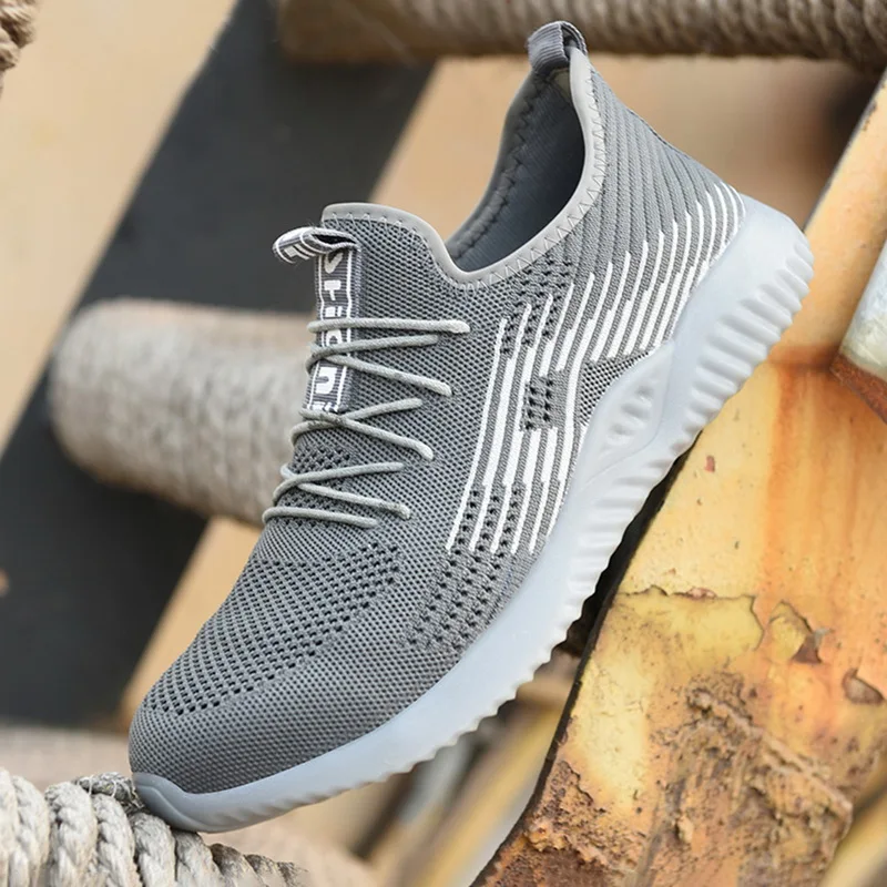 Мужские и женские ботинки безопасности со стальным носком воздухопроницаемая