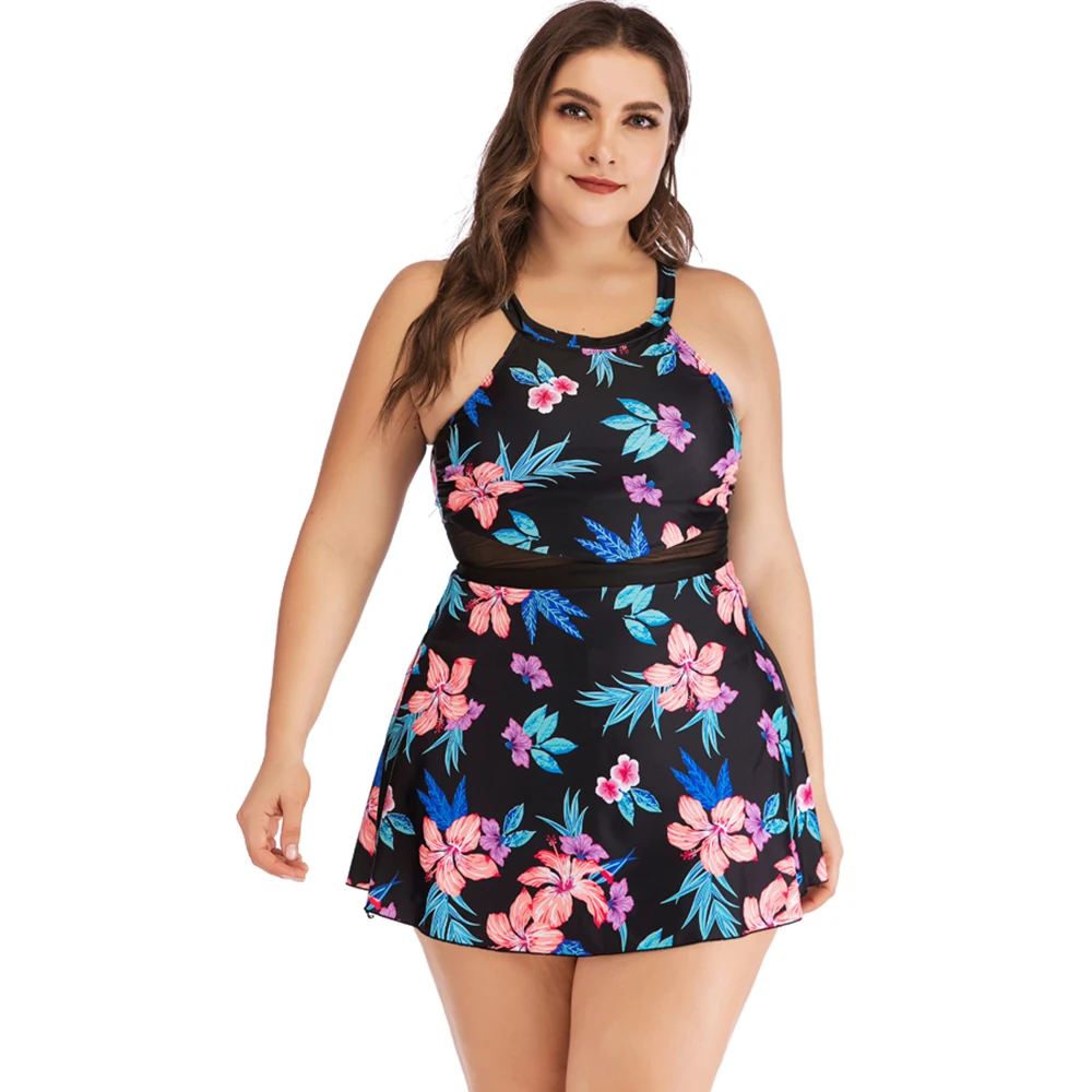 Танкини купальный костюм размера плюс одежда для плавания женский купальник с