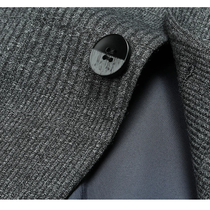 

FGKKS Trend Brand Men Gray Blazer Jacket 2021 New Men Knitting Suit Jackets High Quality Comfortable Casual Blazers Male