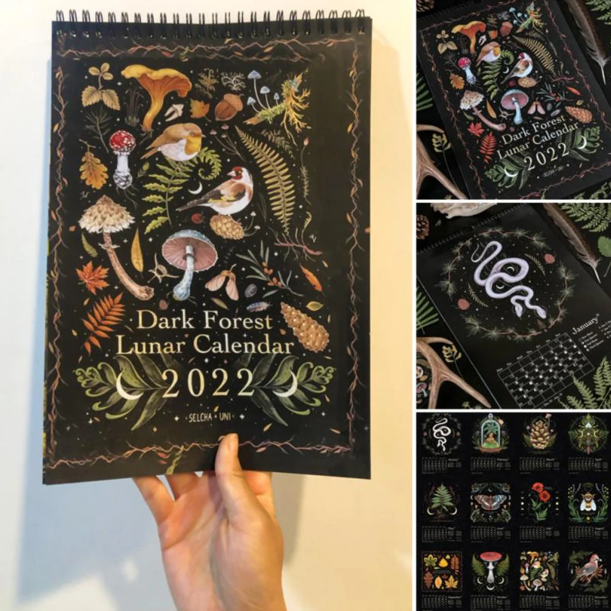 

Dark Forest Lunar Calendar 2022 Creative Wall Calendar 12 Original Illustrations Colorful Animals Calendars Art House Decor
