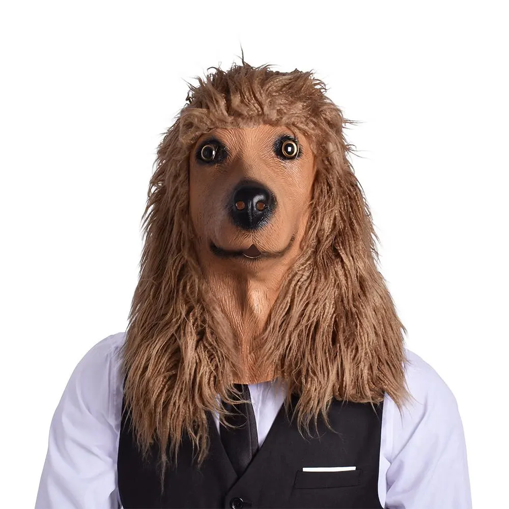 Маскарадный карнавальный костюм маска Пудель Собака полная голова животное
