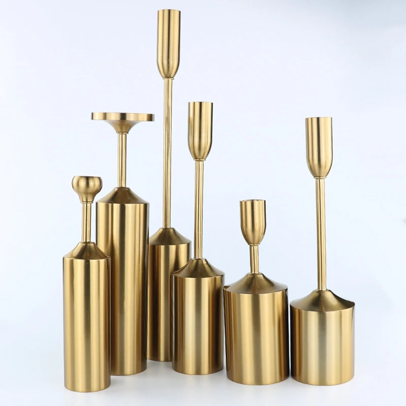 Упаковка из 6 легких роскошных золотых подсвечников с металлическим покрытием |