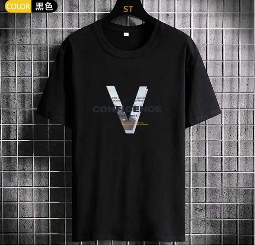 

2021 T-Shirts Male Tshirts Men Summer Short Tee Shirt Solid Cotton Tees Top Tee