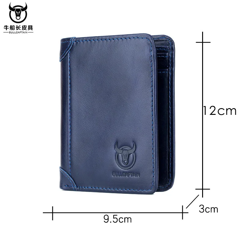 

Brand Genuine Leather Men's Wallet with Coin Purse Retro Fashion Gentleman RFID Card Holder Clutch Slim Coin Money Purse Gift