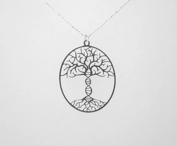 Прямая поставка ожерелье с деревом жизни ДНК багажником посеребренное модные