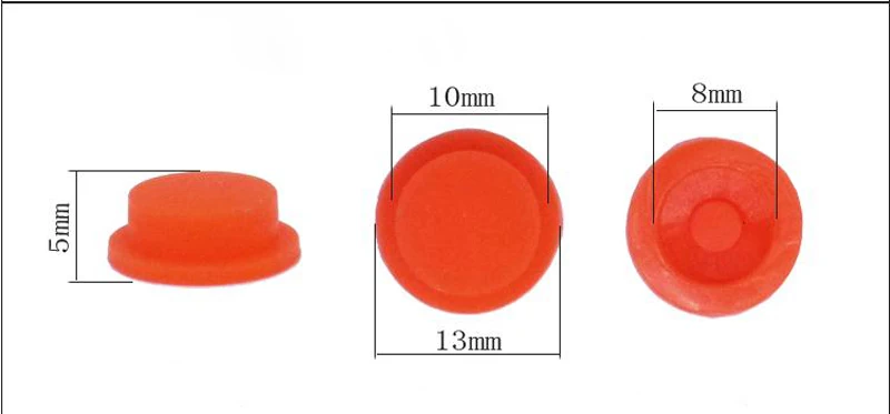 10mmX5mm 20 шт. хвост водонепроницаемый переключатель кнопка резиновая Кнопка Светодиодный заряд блики фонарик переключатель аксессуары уплотнение резиновая крышка - Цвет: 10mmX5mm