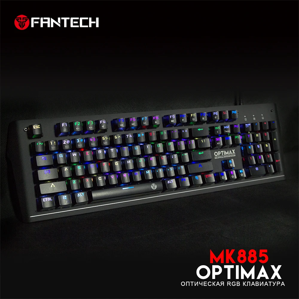 FANTECH MK885, водонепроницаемая игровая клавиатура, 104 клавиш, все кнопки не имеют коллизий, RGB клавиатура с подсветкой для OSU CS, клавиатура для геймера