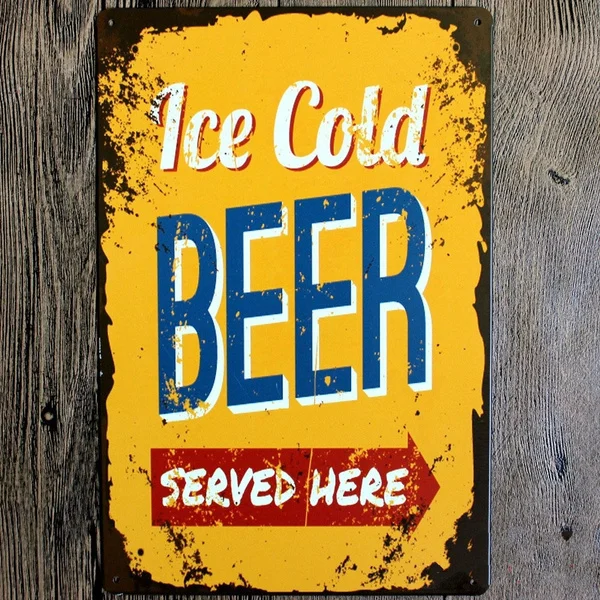 

Tce Cold Beer Metal Poster Wall Decor Tin Sign Wall Hanging Bar Cafe Home Decor