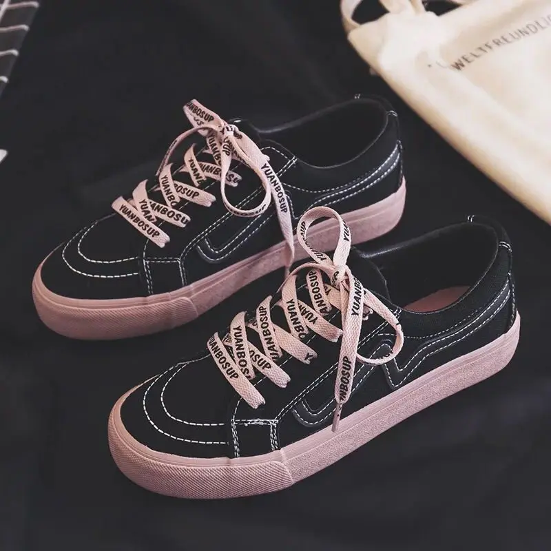 

New Women Sneakers Fashion Breathble Vulcanized Shoes Platform Lace Up Casual White Shoes Tenis Feminino Zapatillas Mujer