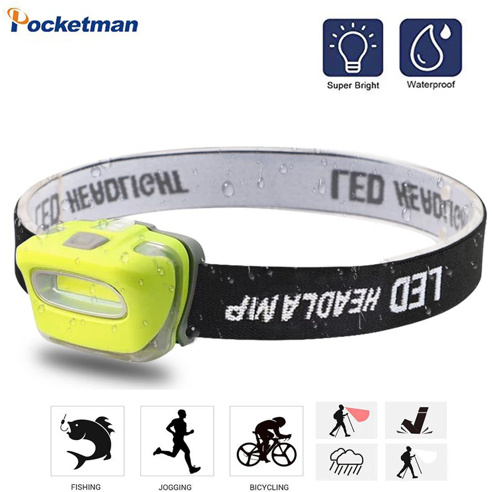 

Brightest LED Headlamp Waterproof Headlight Mini Head Lamp 3 Modes Head Torch Portable Head Front Light Use AAA Battery