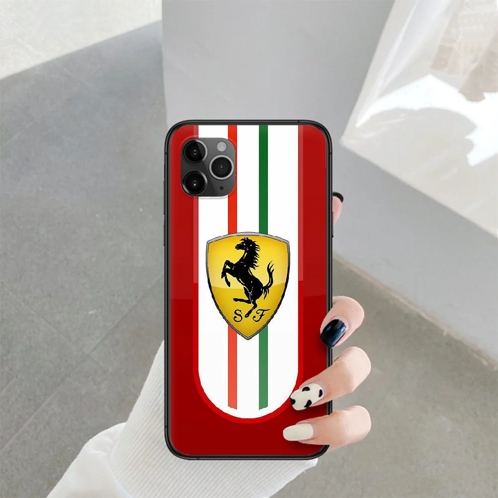 

sports car Ferraris horse Phone Case For Iphone 4 4s 5 5S SE 5C 6 6S 7 8 Plus X XS XR 11 12 Mini Pro Max 2020 black Shell 3D