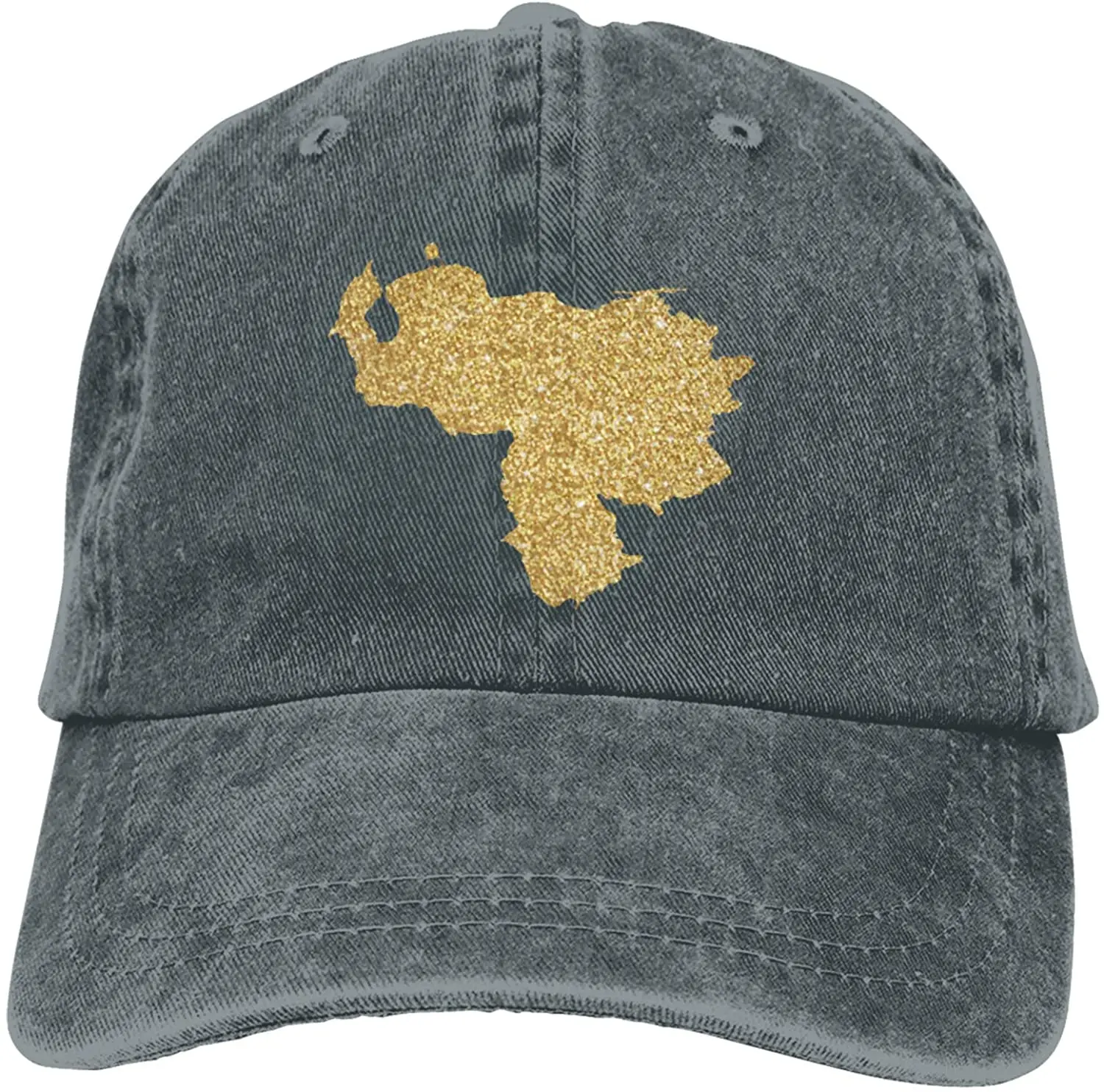 

Gold Venezuela Map Denim Dad Hat Cotton Vintage Baseball Cap Jeans Casquette Adjustable Trucker Caps