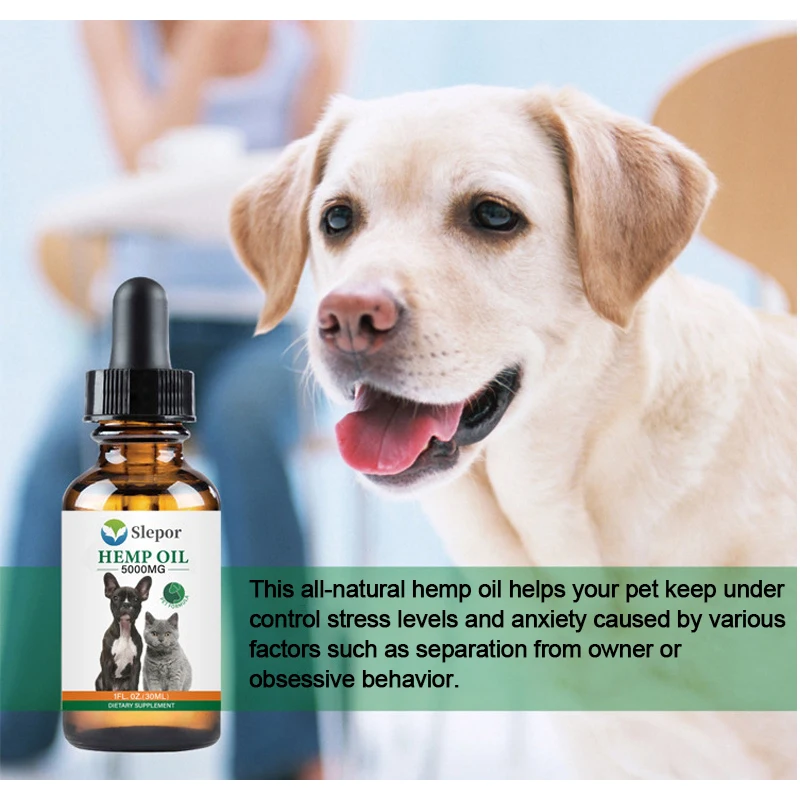 5000MG Pet Hemp Essential Oil for Dogs Natural Herbs of Care Anxiety Relief Pain Joint hip Strengtheens immunity 30ML | Красота и