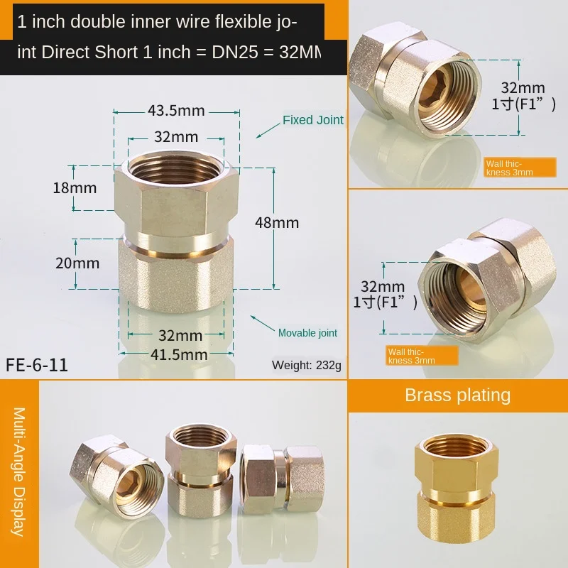 

4 points to 6 points change 1 inch double inner wire live direct elbow heater pipe fitting copper electroplated redu