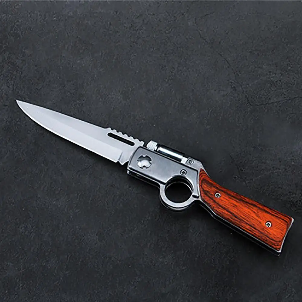 OOTDTY AK47 карманный тактический складной нож в форме пистолета, карманный нож для выживания, охоты, кемпинга, светодиодный, Новинка