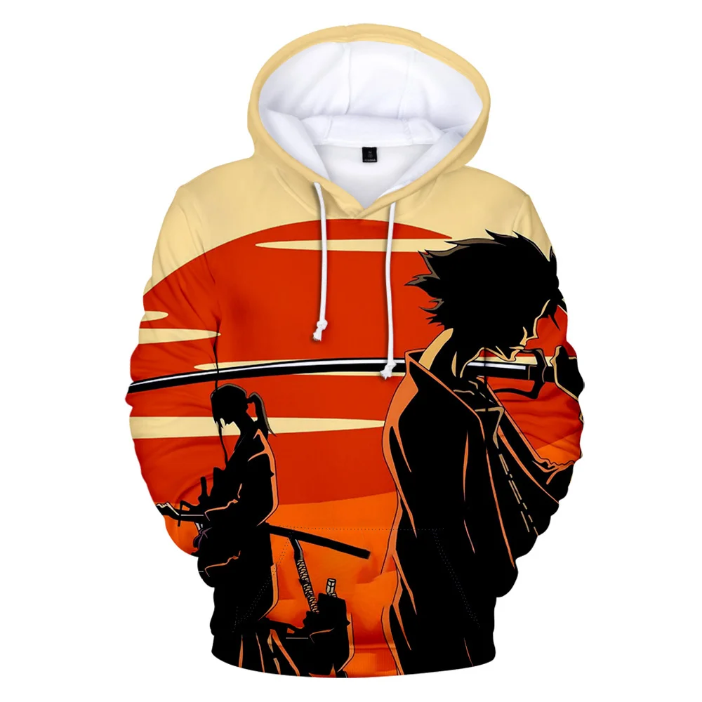 Толстовка унисекс с капюшоном мультяшный Самурай шамплоо тренировочные штаны 3D