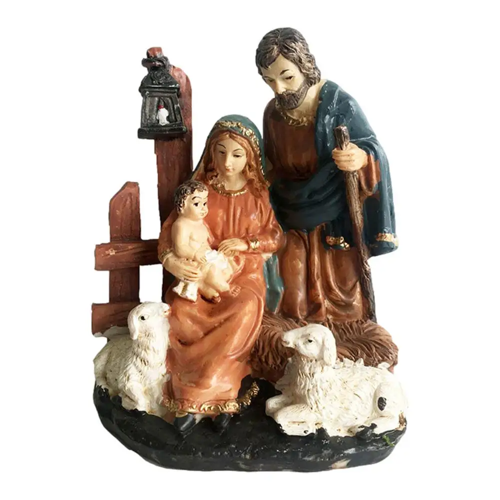 

Nativity Scene Set - Nativity Stable With Holy Family Figurine Weatherproof Indoor Outdoor Resin Nativity Figurine Set For Chri