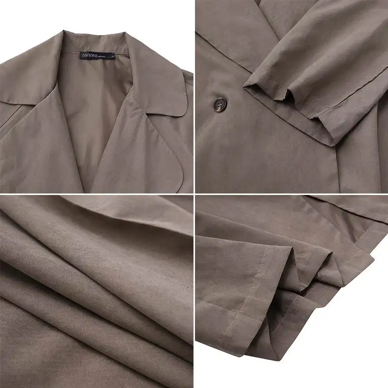 

Elegant Women's Maxi Trench ZANZEA 2021 Casual Jackets Solid Lapel Double Breasted Overcoats Female Long Sleeve Coats Oversized