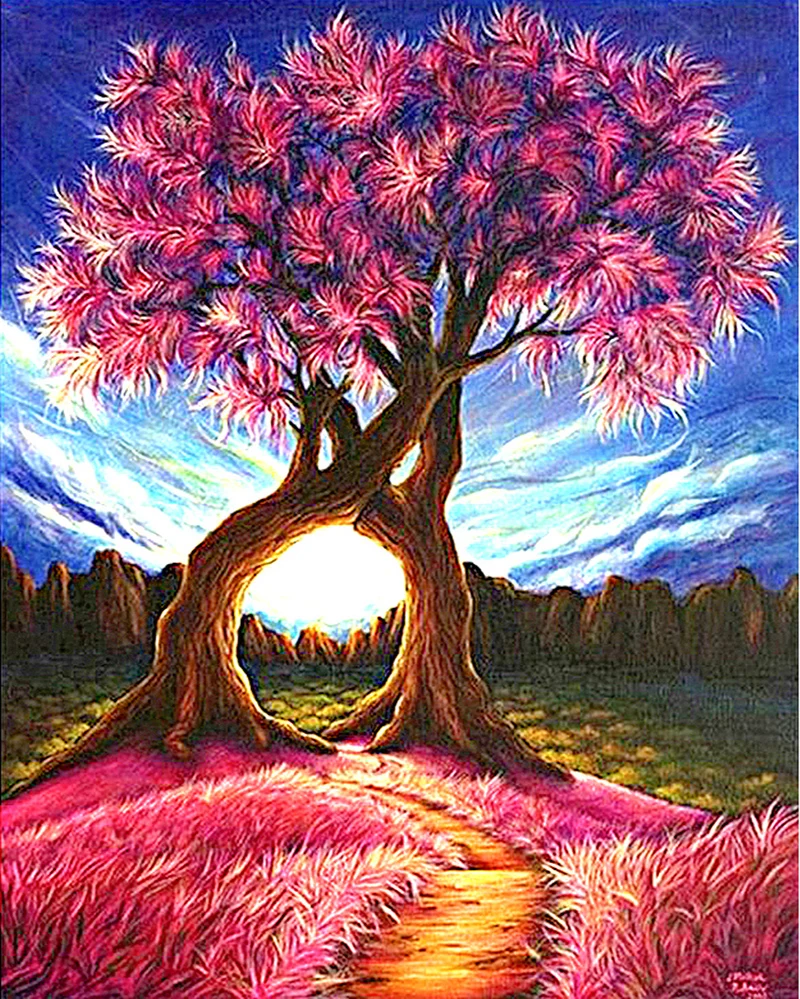 

Diamond Painting Accessories "Pink tree" Full Square Drill Picture of Rhinestones Mosaic Home Decoration Diamond Art