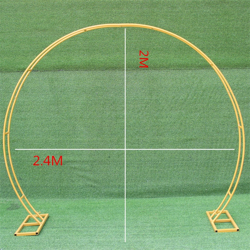 Estante Circular de hierro para decoraci&oacute;n de bodas, accesorios de fiesta de boda, doble arco, 2,4 M/2M-4