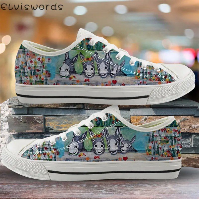 ELVISWORDS Ослик семья низкие ботинки модная женская обувь демисезонные туфли на