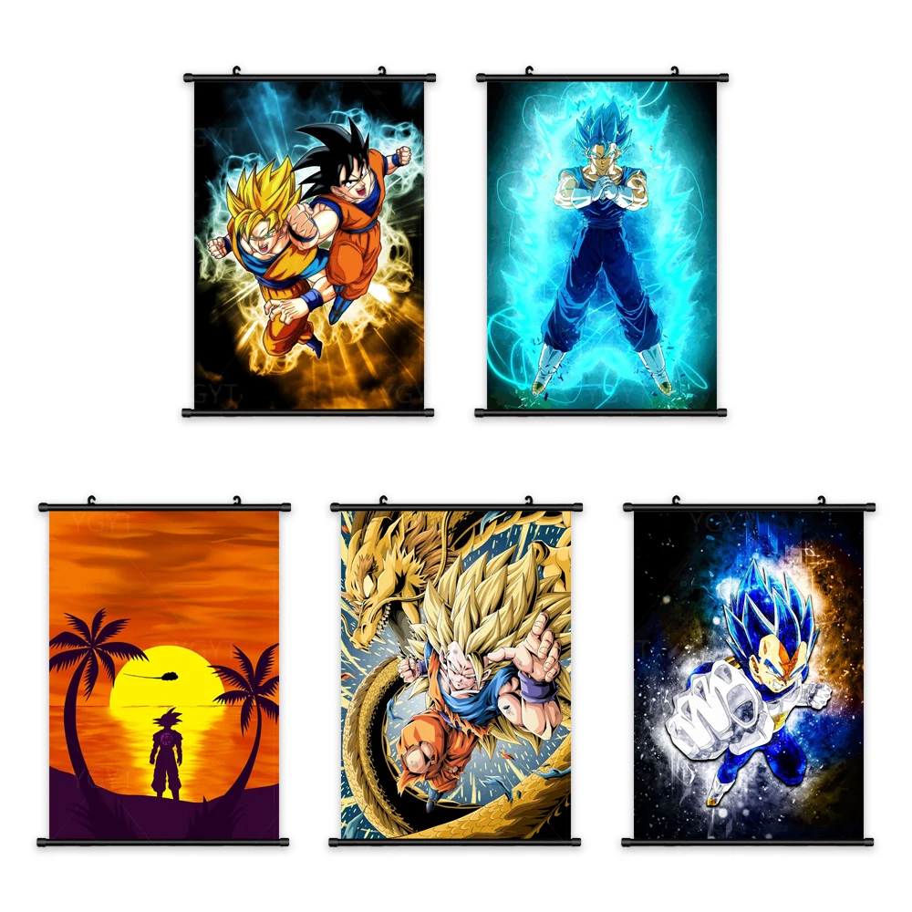 

Bandai Wall Art Japanese Anime Canvas Dragon Ball Pictures Painting Print Goku Poster Plastic Hanging Scrolls Home Decoration