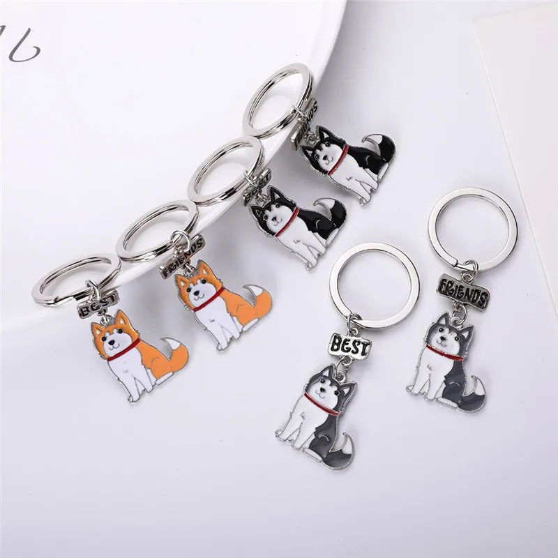 2 шт./лот милый брелок с собакой подарок для пары лучшие друзья надписью пудель Keji