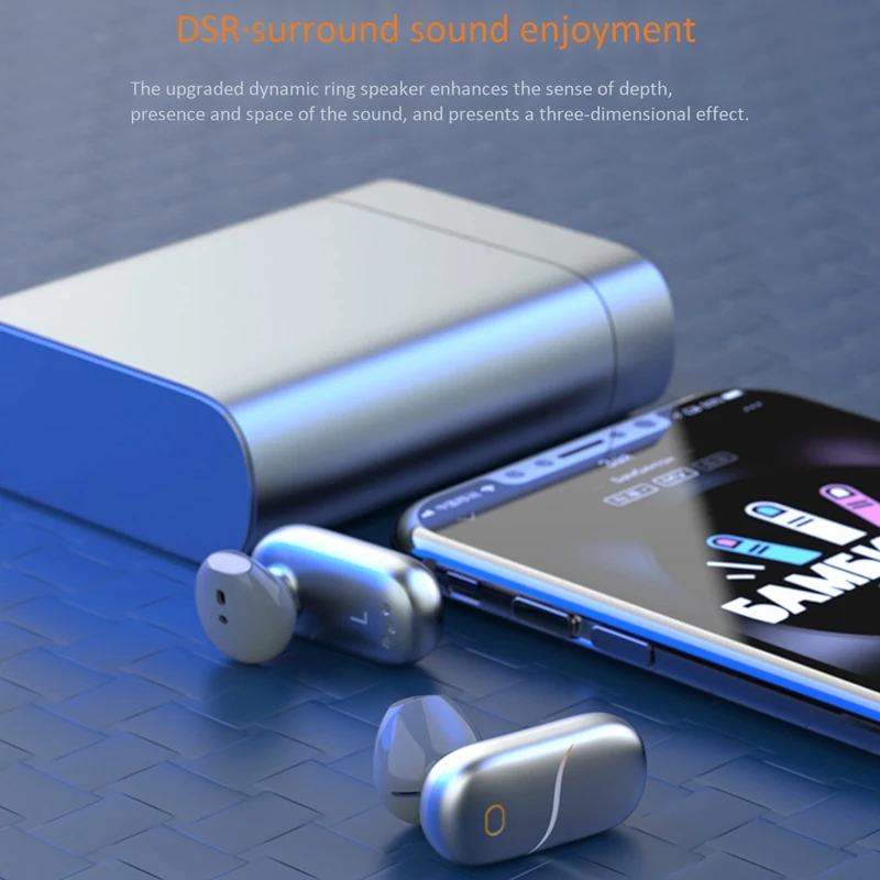 Bluetooth гарнитура TWS бинауральная прессовая спортивная водонепроницаемая