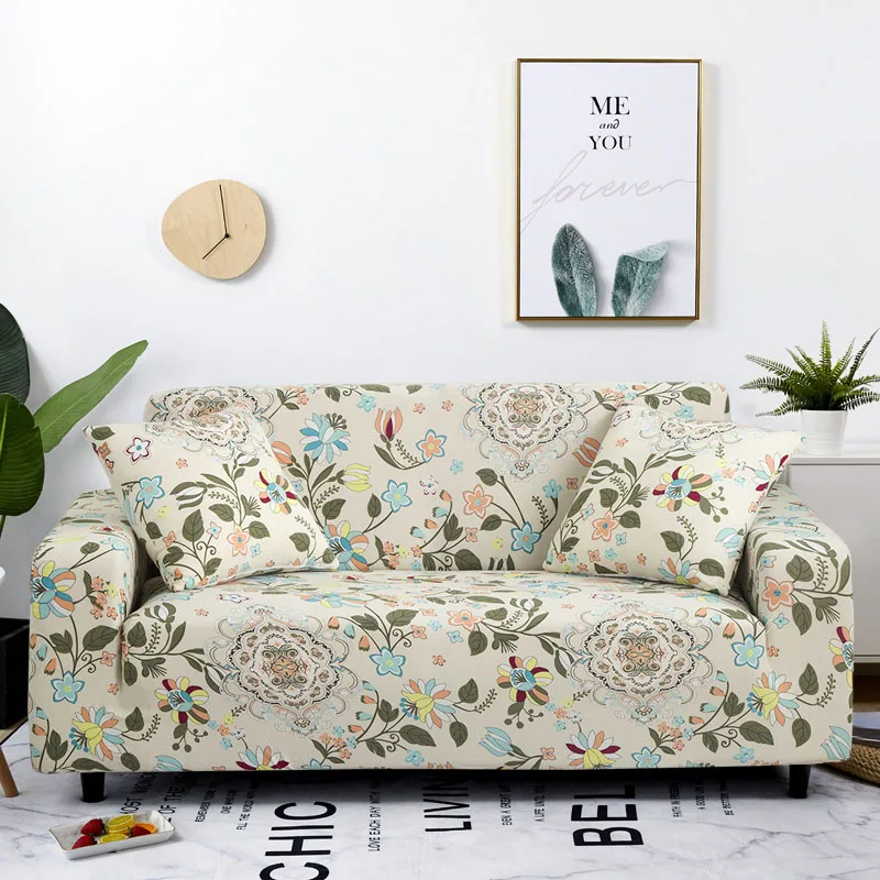 Floral Printing Sofa Cover for Living Room Slipcovers Cotton Elastic Couch Towel Chair Protector 1PC | Дом и сад