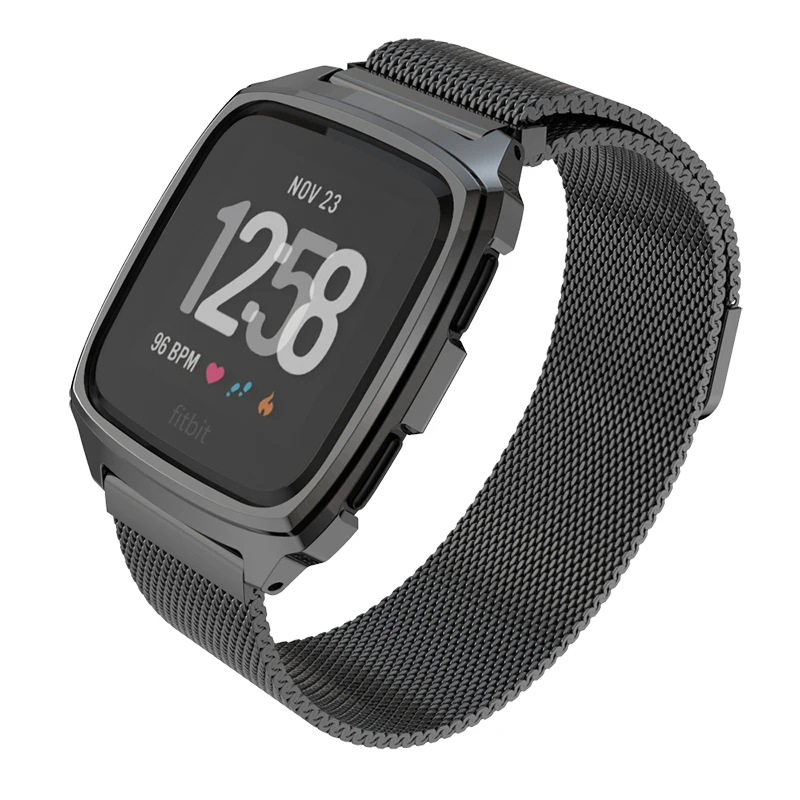Металлический ремешок для Fitbit Versa ремешок из нержавеющей стали Milanese Loop браслет для fit bit versa браслеты
