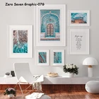 Постер на холсте с изображением ворот, перьев, мусульманских архитектур, пляжа, с вдохновляющей фразой