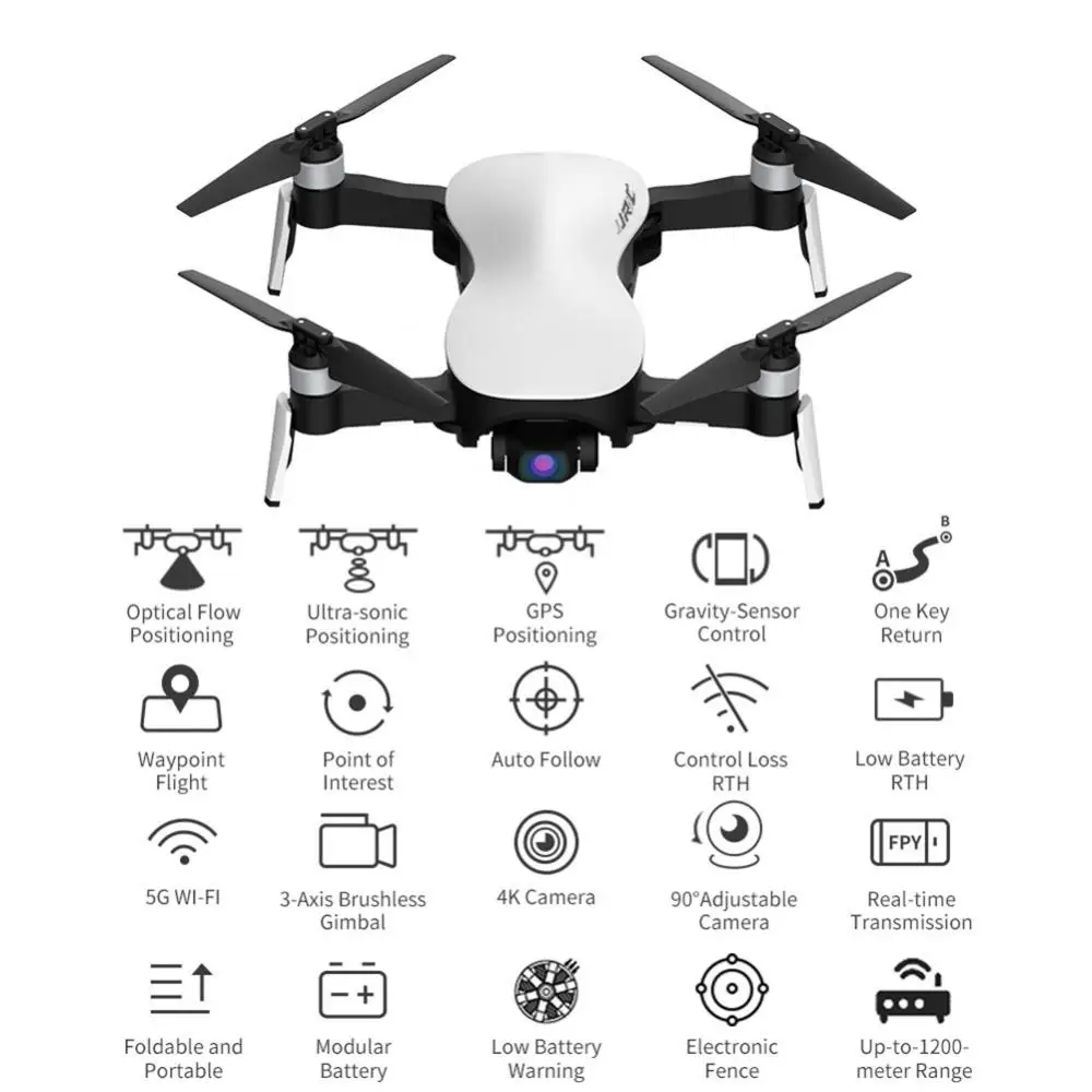 JJRC X12 GPS 4K HD Камера беспилотные летательные аппараты с Wi-Fi FPV 1080p Gimble Camera