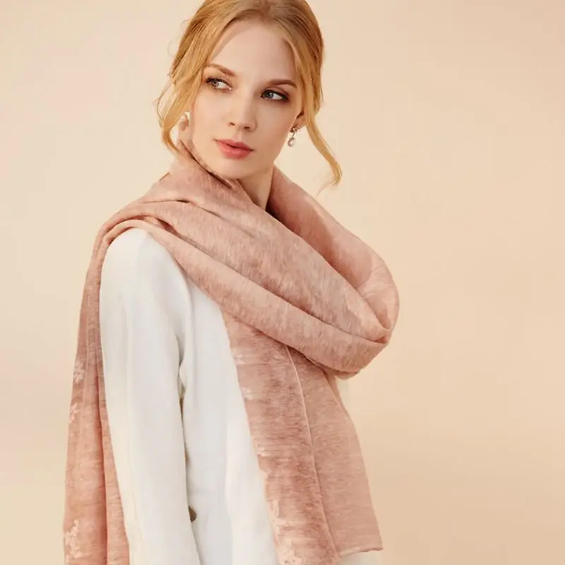 

New Feminine Long Scarf Embroidered Flower Shawl Blanket Warm All-match Ethnic Style Ladies Scarves Pashmina Spring Autumn
