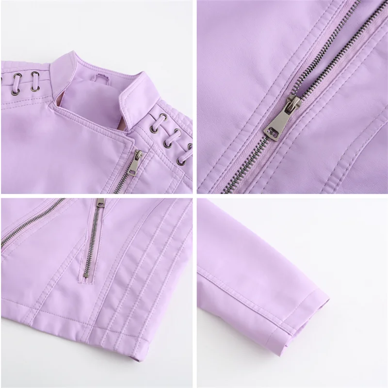 Новинка 2021 модная женская кожаная куртка большого размера на весну и осень с